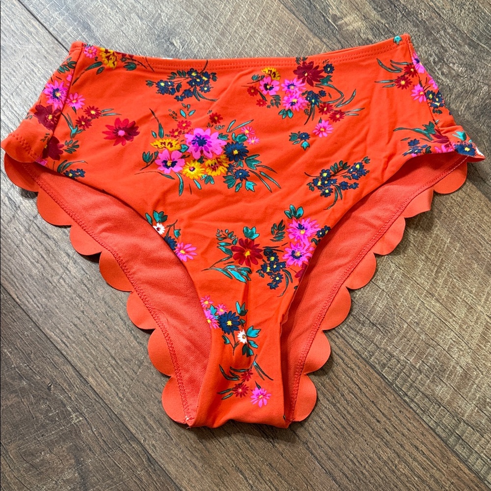 Target Floral Bikini Bottom - Orange and Pink